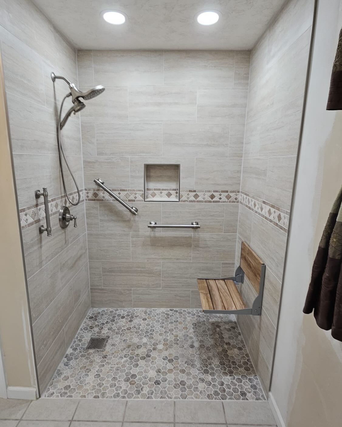 Finished bathroom shower renovation in Buford, GA